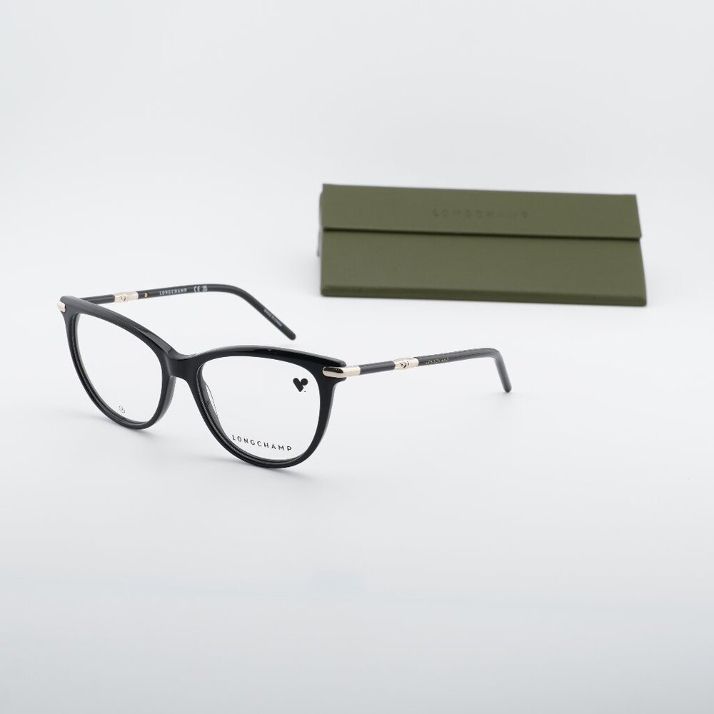 Longchamp LO2727 001 Cat Eye Eyeglasses 53mm - Black/Gold